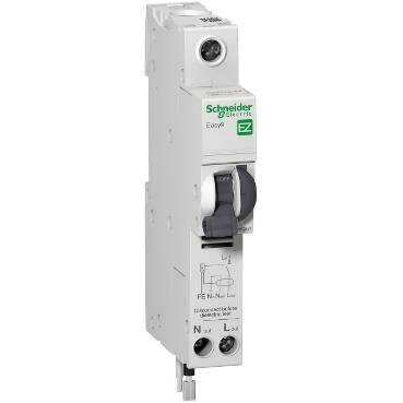 Easy9 1P-Ns 20A C 6000A 30mA AC RCBO - 1