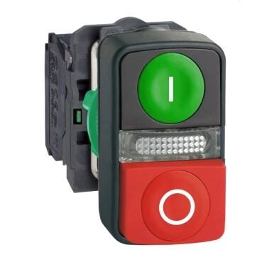 Illuminated green/red pb, 24VAC/DC - 1