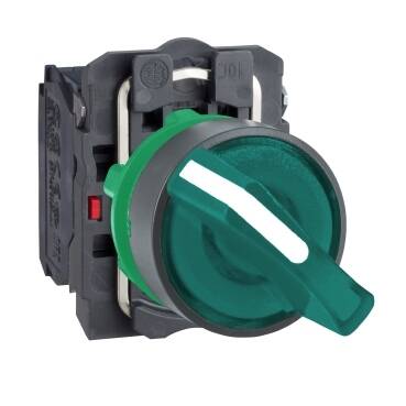 Illuminated selector switch,230VAC,green - 1